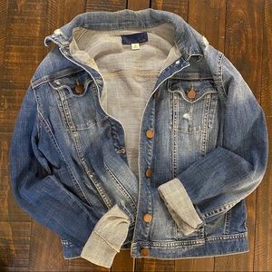 Distressed denim jacket